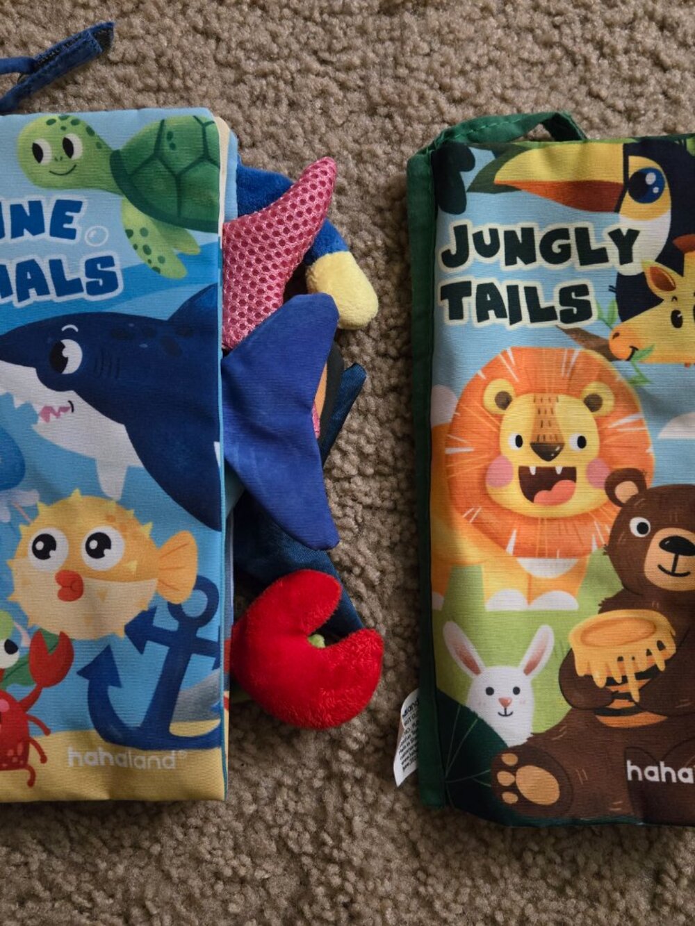 HahaLand Baby Books 0-6 Months Touch Feel First Cloth Crinkle Sensory - 2 Book